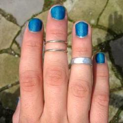 Set of 3 Adjustable Mid Finger Rings, Aluminum, Hand Hammered